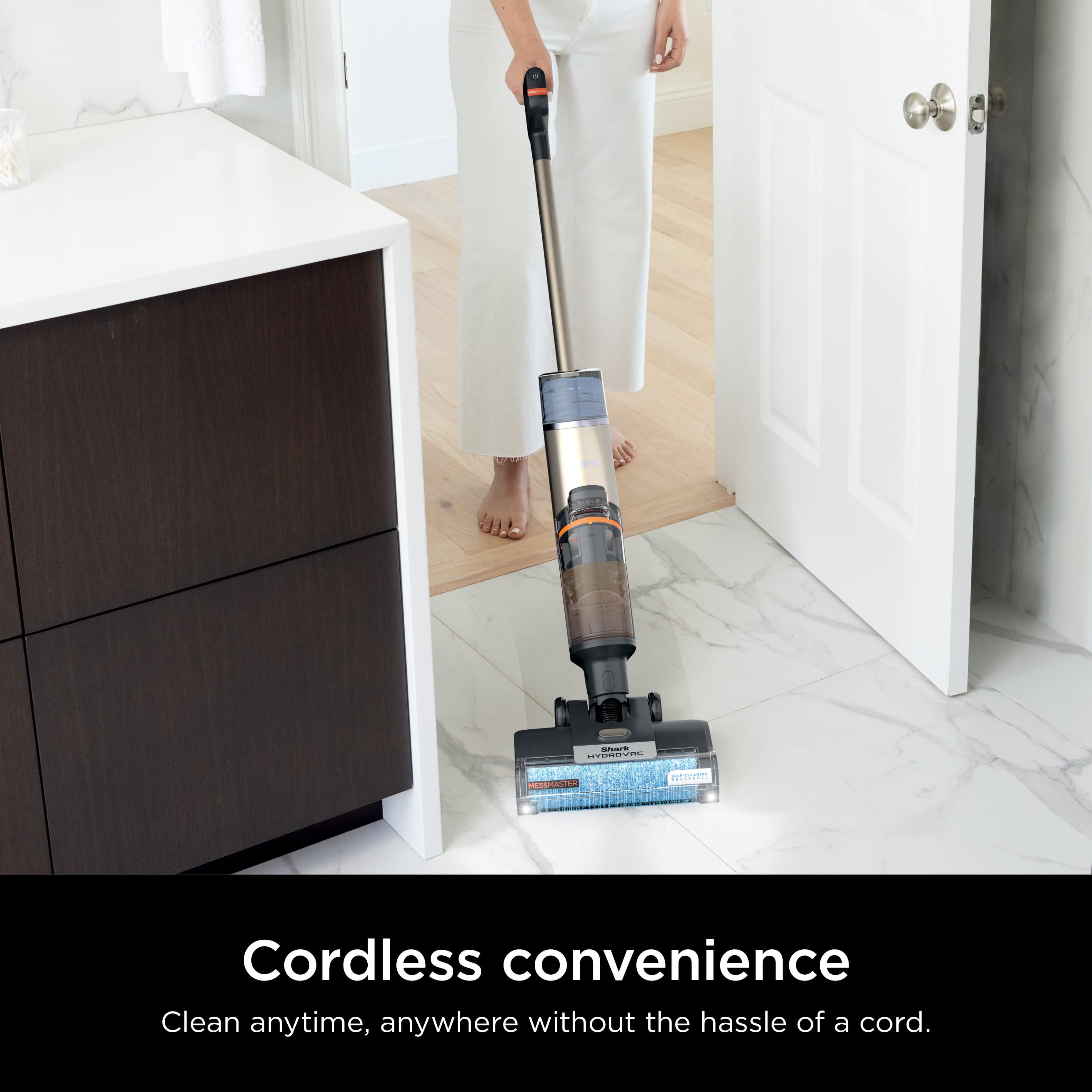 Cordless convenience. Clean anytime, anywhere without the hassle of a cord.