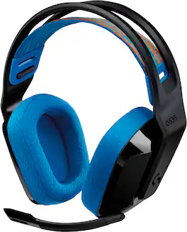Logitech - G535 Lightspeed Wireless Over-the-Ear Gaming Headset for PS5, PS4, Windows - Black-Blue