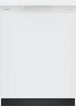 Bosch - 100 Series 24" Front Control Smart Built-In Stainless Steel Tub Dishwasher with PrecisionWash, 48 dBA - White