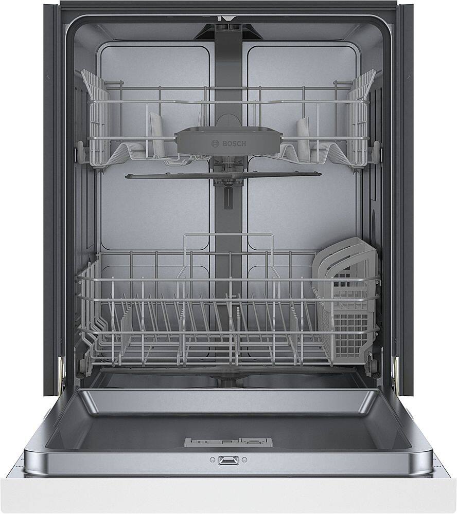 Alt View 3. Bosch - 100 Series 24" Front Control Smart Built-In Stainless Steel Tub Dishwasher with PrecisionWash, 48 dBA - White.