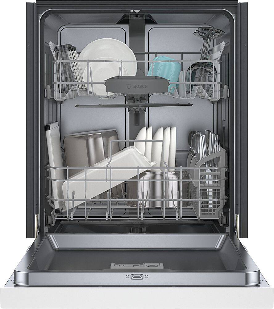 Alt View 4. Bosch - 100 Series 24" Front Control Smart Built-In Stainless Steel Tub Dishwasher with PrecisionWash, 48 dBA - White.