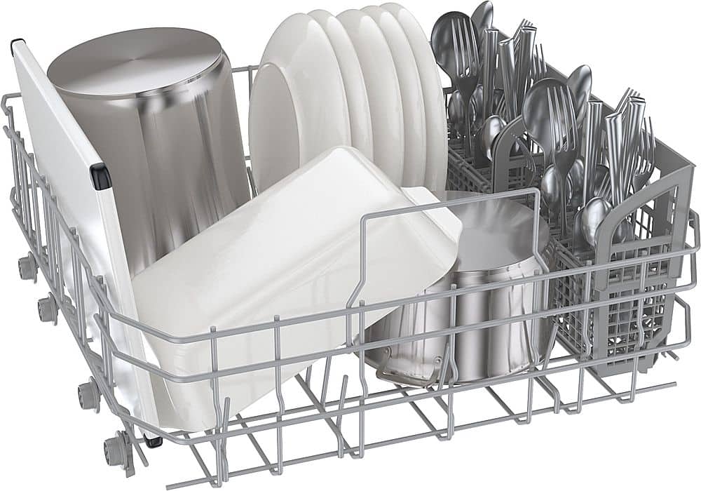 Alt View 20. Bosch - 100 Series 24" Front Control Smart Built-In Stainless Steel Tub Dishwasher with PrecisionWash, 48 dBA - White.