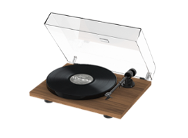 Pro-Ject - E1 Record Player with Phono Preamp - Satin Walnut - Front_Zoom