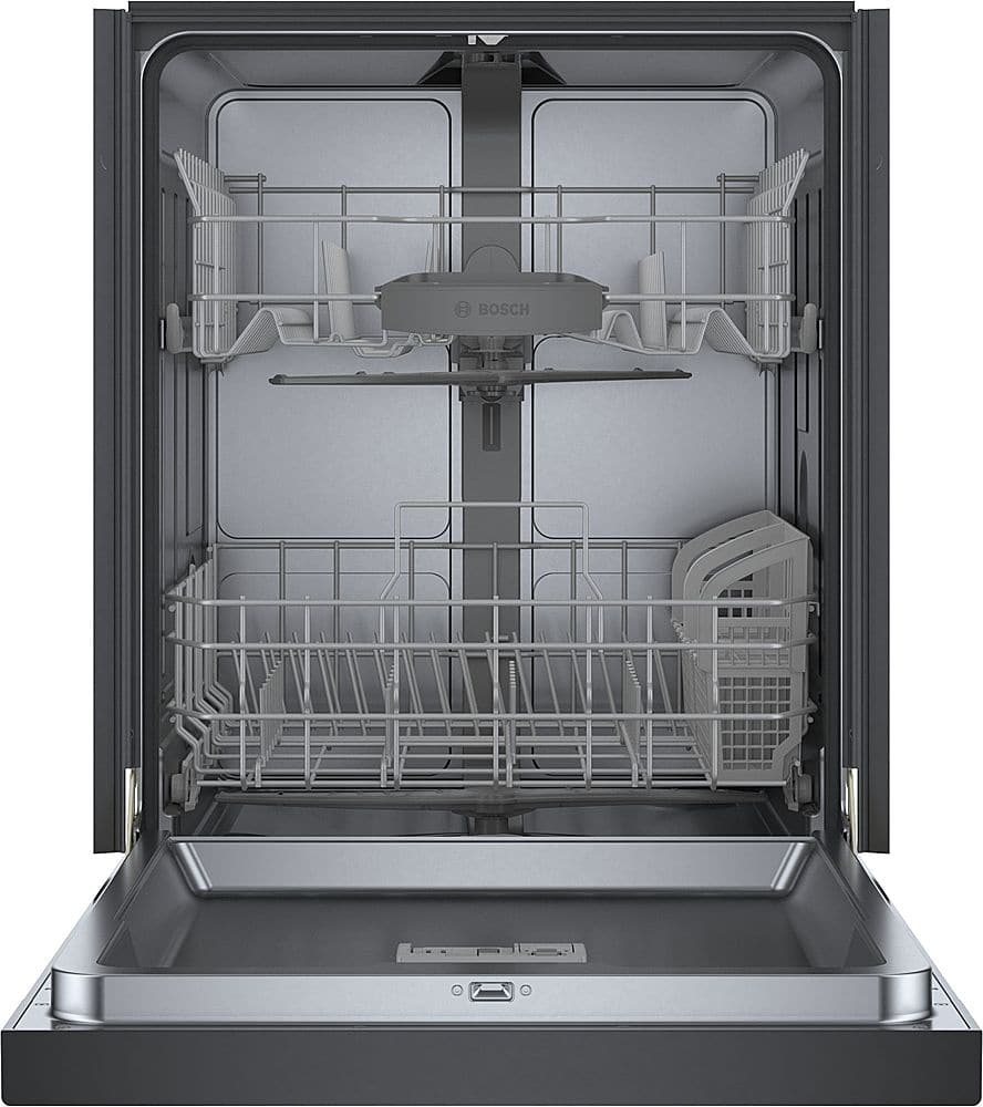Alt View 4. Bosch - 100 Series 24" Front Control Smart Built-In Stainless Steel Tub Dishwasher with PrecisionWash, 48 dBA - Black.