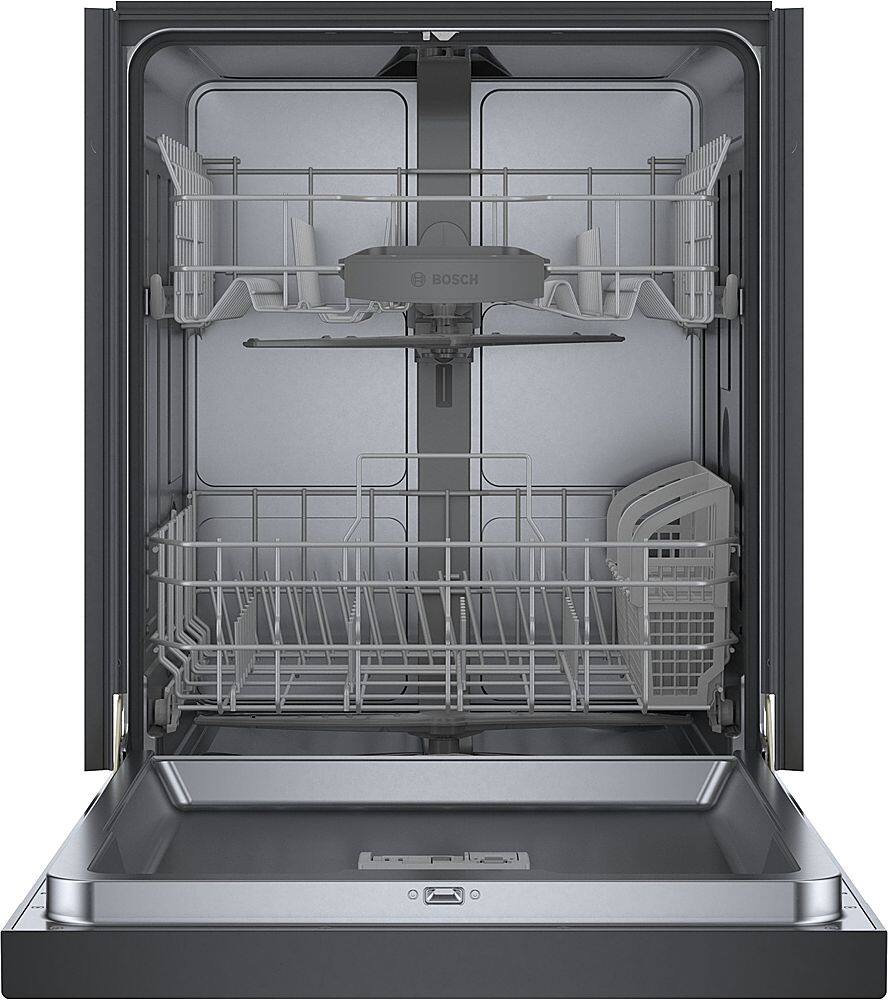 Alt View 4. Bosch - 100 Series 24" Front Control Smart Built-In Stainless Steel Tub Dishwasher with PrecisionWash, 48 dBA - Black.