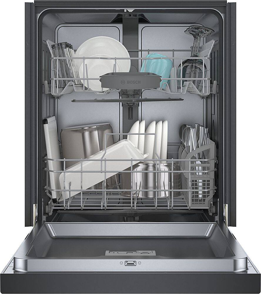 Alt View 5. Bosch - 100 Series 24" Front Control Smart Built-In Stainless Steel Tub Dishwasher with PrecisionWash, 48 dBA - Black.