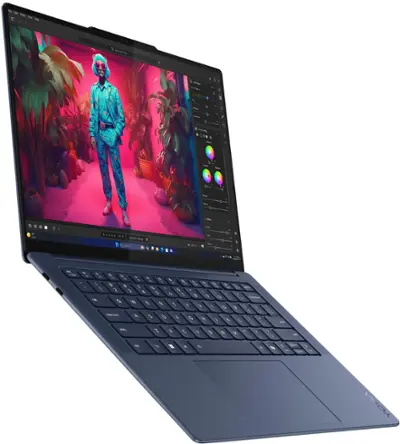 Lenovo - Yoga Slim 7x - Copilot+ PC - 14.5" OLED Touch-Screen Laptop - Snapdragon X Elite - 16GB Memory - 512GB SSD - Cosmic Blue