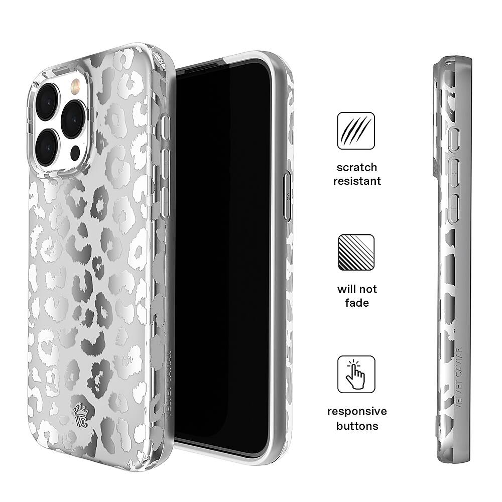 The image features a cell phone case with a scratch-resistant design that will not fade. The case is also responsive, which means that the buttons on the phone are easily accessible and functional. The case is made of a metallic material, giving it a sleek and modern appearance.