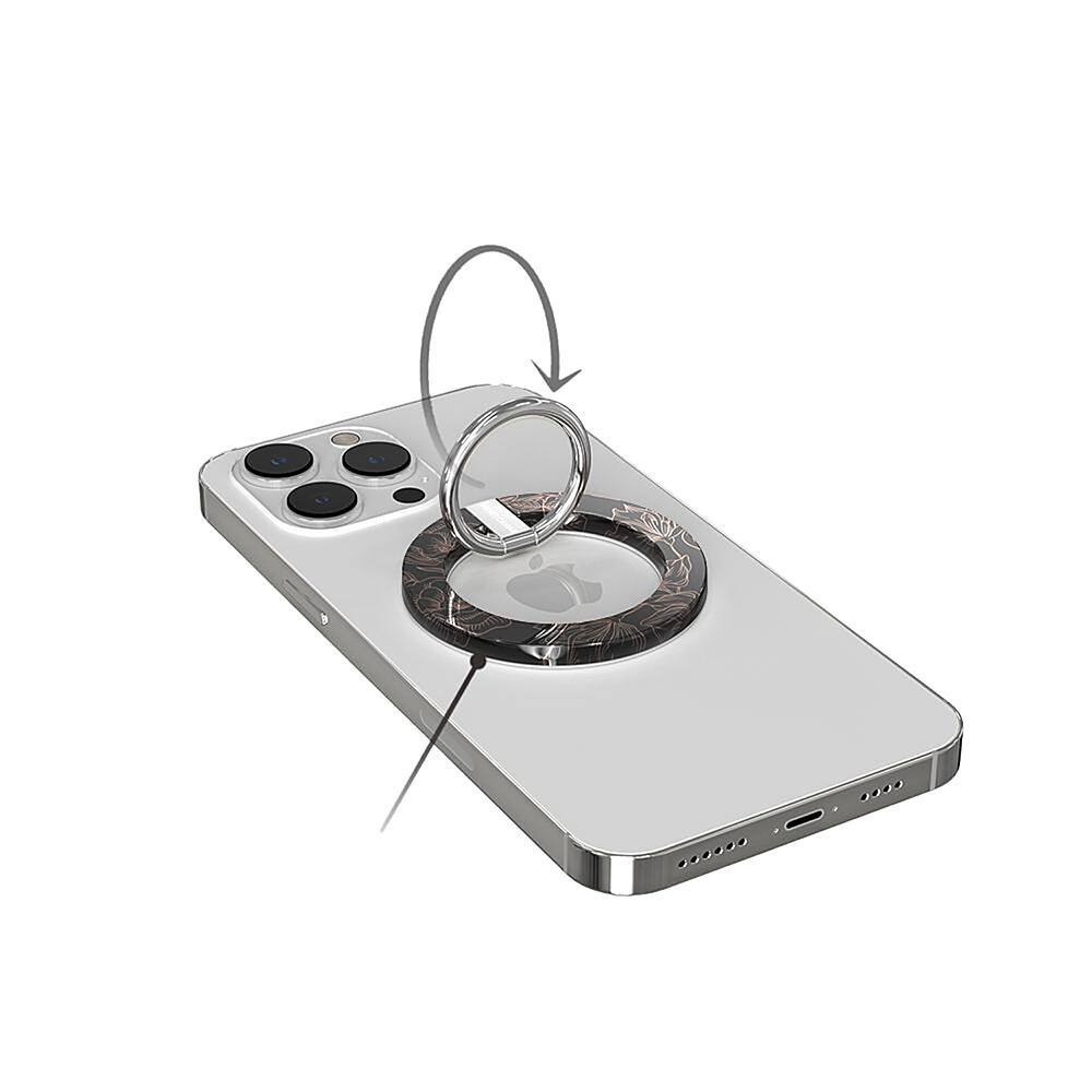 Alt View 13. Velvet Caviar - MagSafe Grip Ring for Most Cell Phones - Floral Rose Gold.