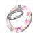The image features a large ring with a floral design, which is likely made by the brand Velvet Caviara. The ring is displayed in a close-up view, showcasing its intricate details and the beautiful pink flowers on it. The ring is made of metal and has a circular shape.