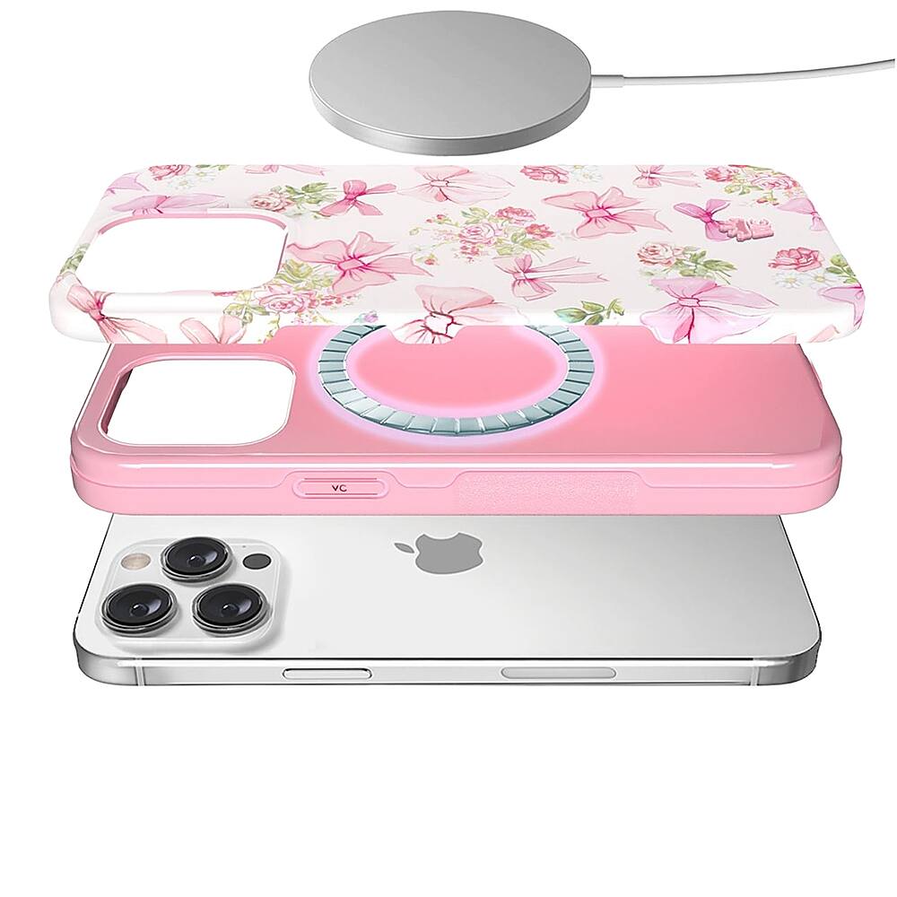 Alt View 11. Velvet Caviar - MagSafe iPhone 15 Pro Max Case - Posie Pink.