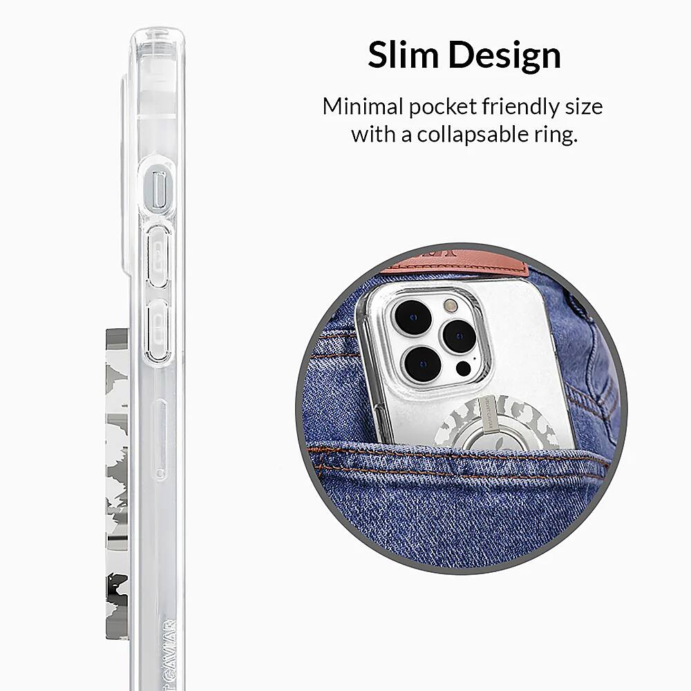 Slim Design: Minimal pocket-friendly size with a collapsable ring.