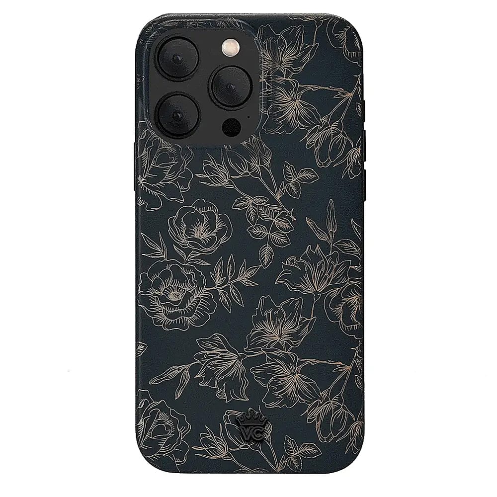 VELVET CAVIAR - MagSafe iPhone 15 Pro Case - Chrome Floral Rose - Front_Zoom
