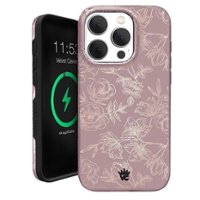 Velvet Caviar - MagSafe iPhone 15 Pro Case - Chrome Floral Dusty Rose - Front_Zoom