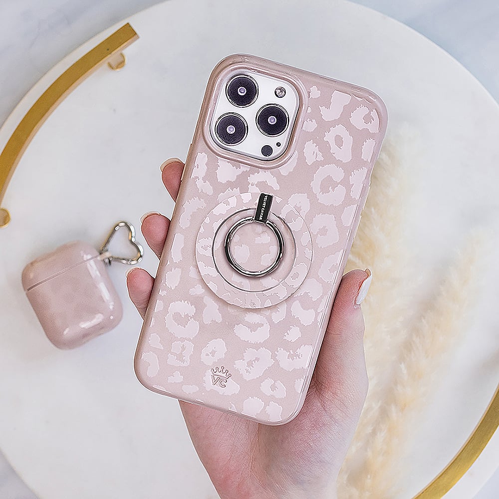 Alt View 13. Velvet Caviar - MagSafe iPhone 15 Pro Max Case - Nude Leopard.