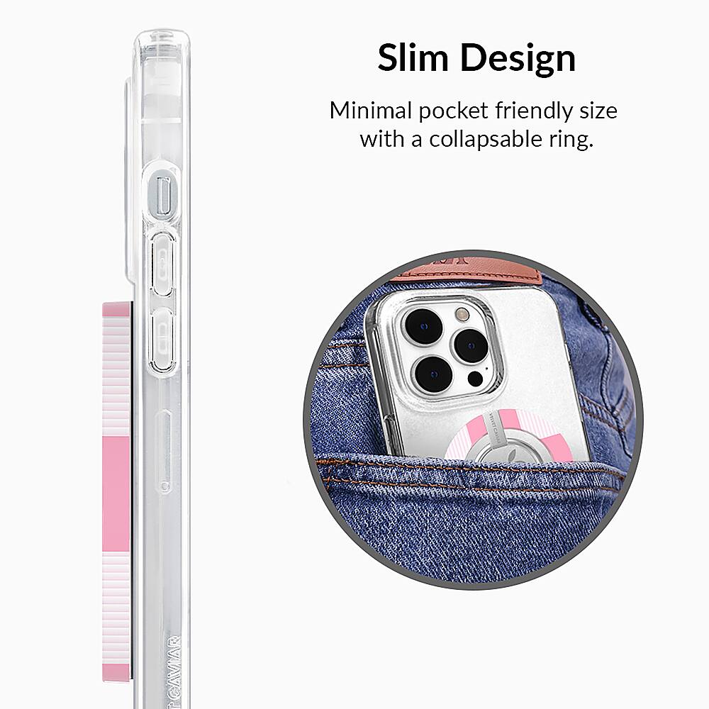 Slim Design: Minimal pocket friendly size with a collapsable ring.