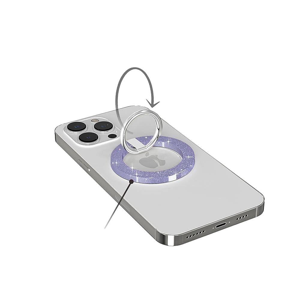 Alt View 13. Velvet Caviar - MagSafe Grip Ring for Most Cell Phones - Lilac Stardust.