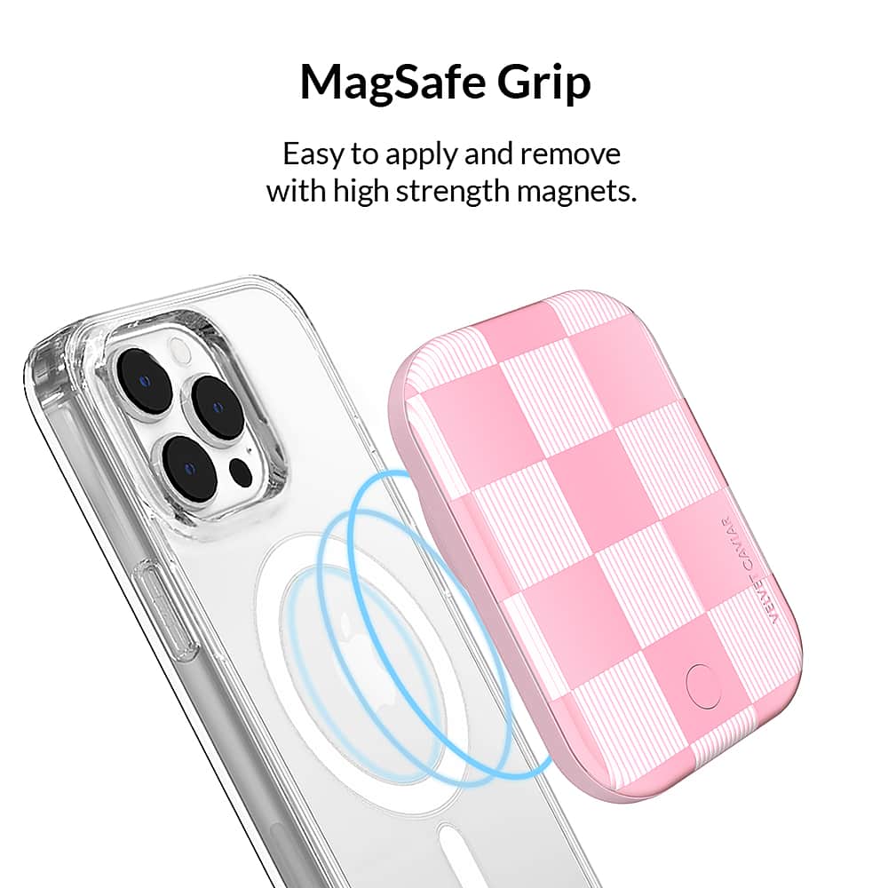 VELVET CAVIAR - MagSafe Battery Power Pack - Pink Checker