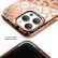 The image shows a close-up of a cell phone with a leopard print case. The case has a raised bezel, which provides protection for the phone. The bezel is 2.5 mm high, offering a good level of protection for the device.