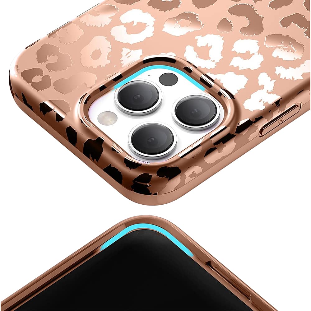 Alt View 2. Velvet Caviar - MagSafe iPhone 15 Pro Max Case - Bronze Chrome Leopard.