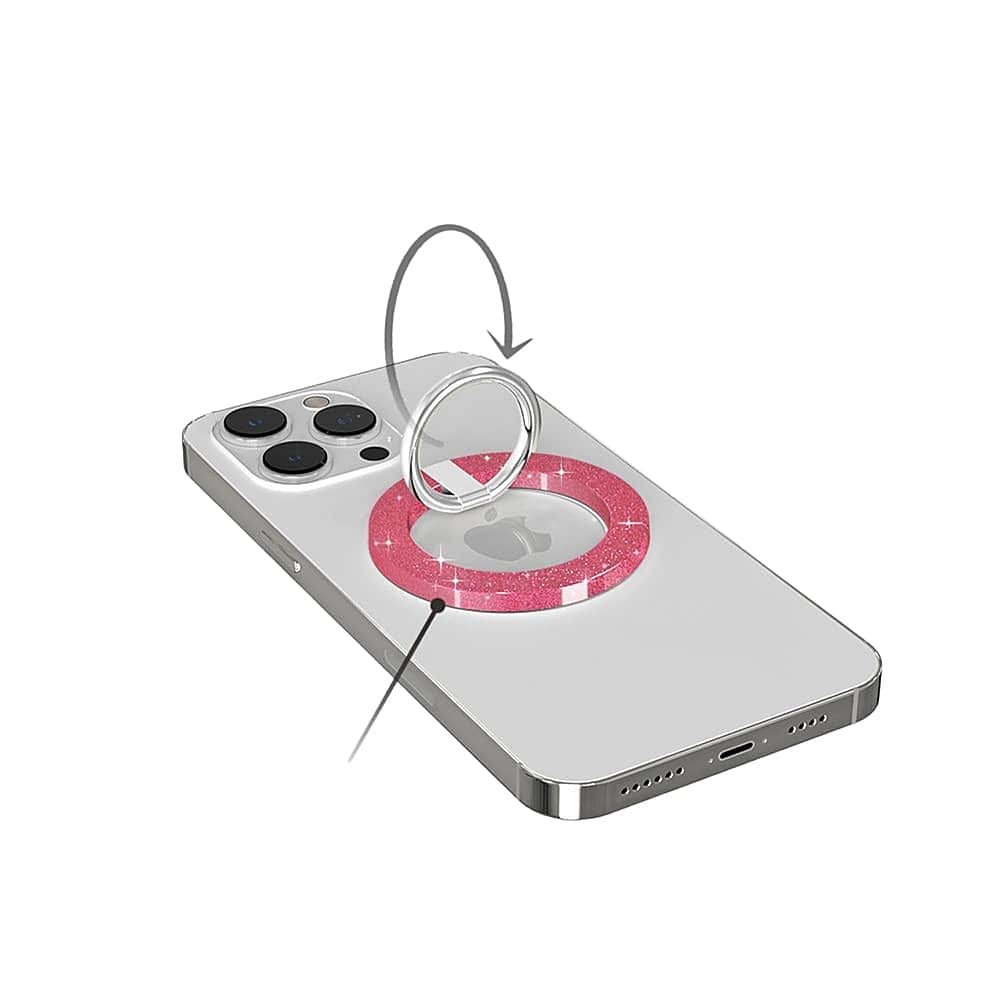 Alt View 11. Velvet Caviar - MagSafe Grip Ring for Most Cell Phones - Pink Stardust.