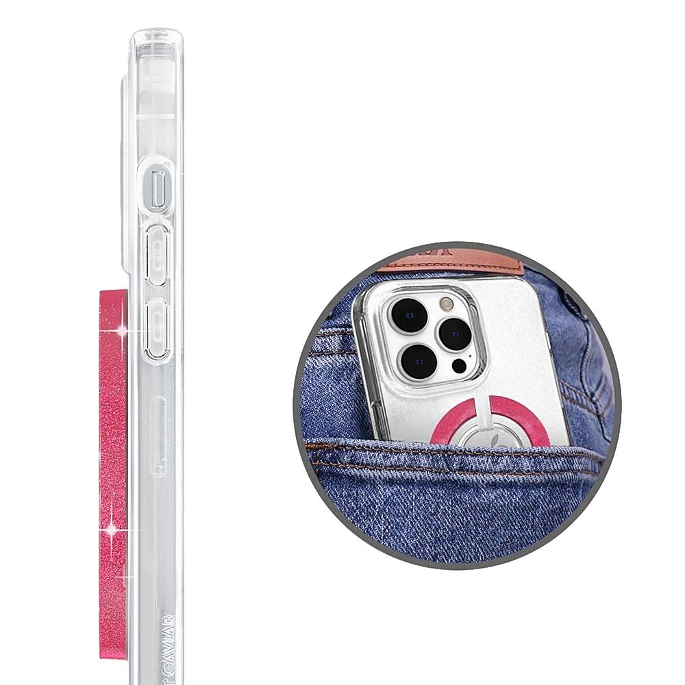 Alt View 13. Velvet Caviar - MagSafe Grip Ring for Most Cell Phones - Pink Stardust.