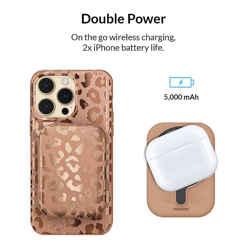 Double Power: On the go wireless charging, 2x iPhone battery life. 5,000 mAh.