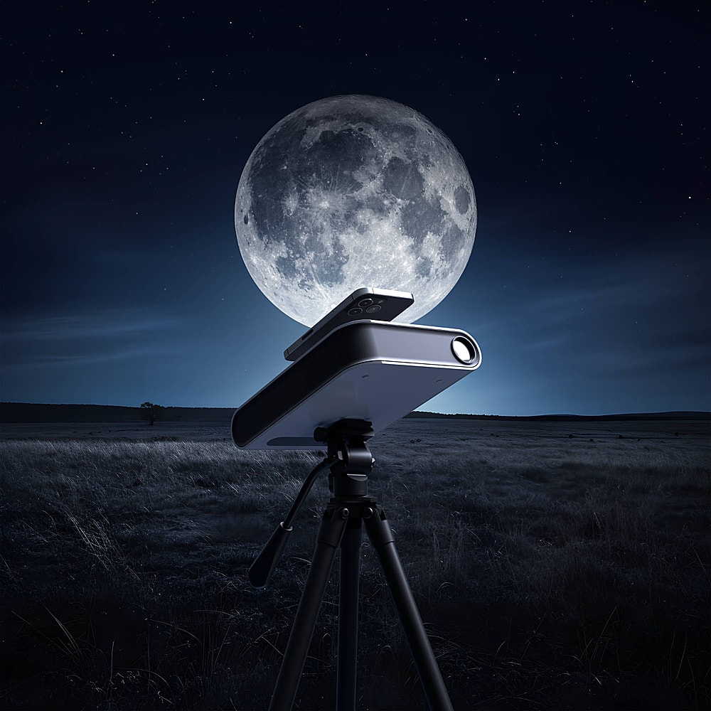 Alt View 18. Vaonis - Vaonis Hestia Smartphone-Based Telescope with Full-Size Tripod and Solar Filter - Black.