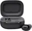 The image features a black JBL Live Buds 3 earbud case and a pair of earbuds. The earbuds are placed inside the case, which is designed to protect and store them when not in use. The case is open, revealing the earbuds inside. The JBL logo is visible on both the case and the earbuds, indicating the brand and model of the product.