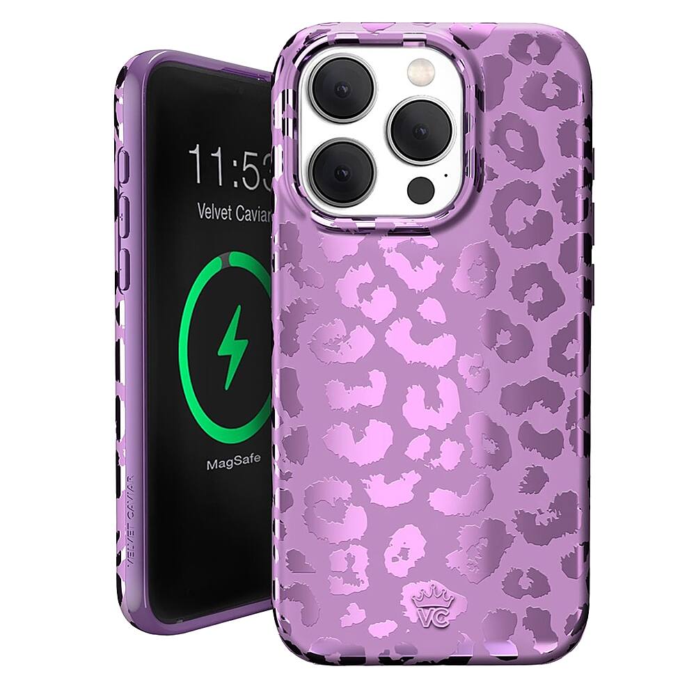 Alt View 12. Velvet Caviar - MagSafe iPhone 15 Pro Max Case - Amethyst Leopard.