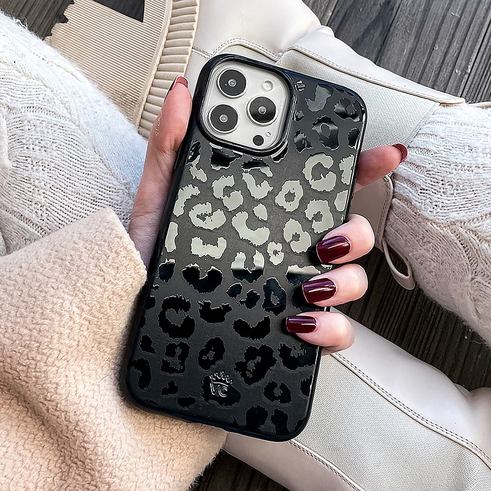 Alt View 12. Velvet Caviar - MagSafe iPhone 15 Pro Max Case - Black Leopard.