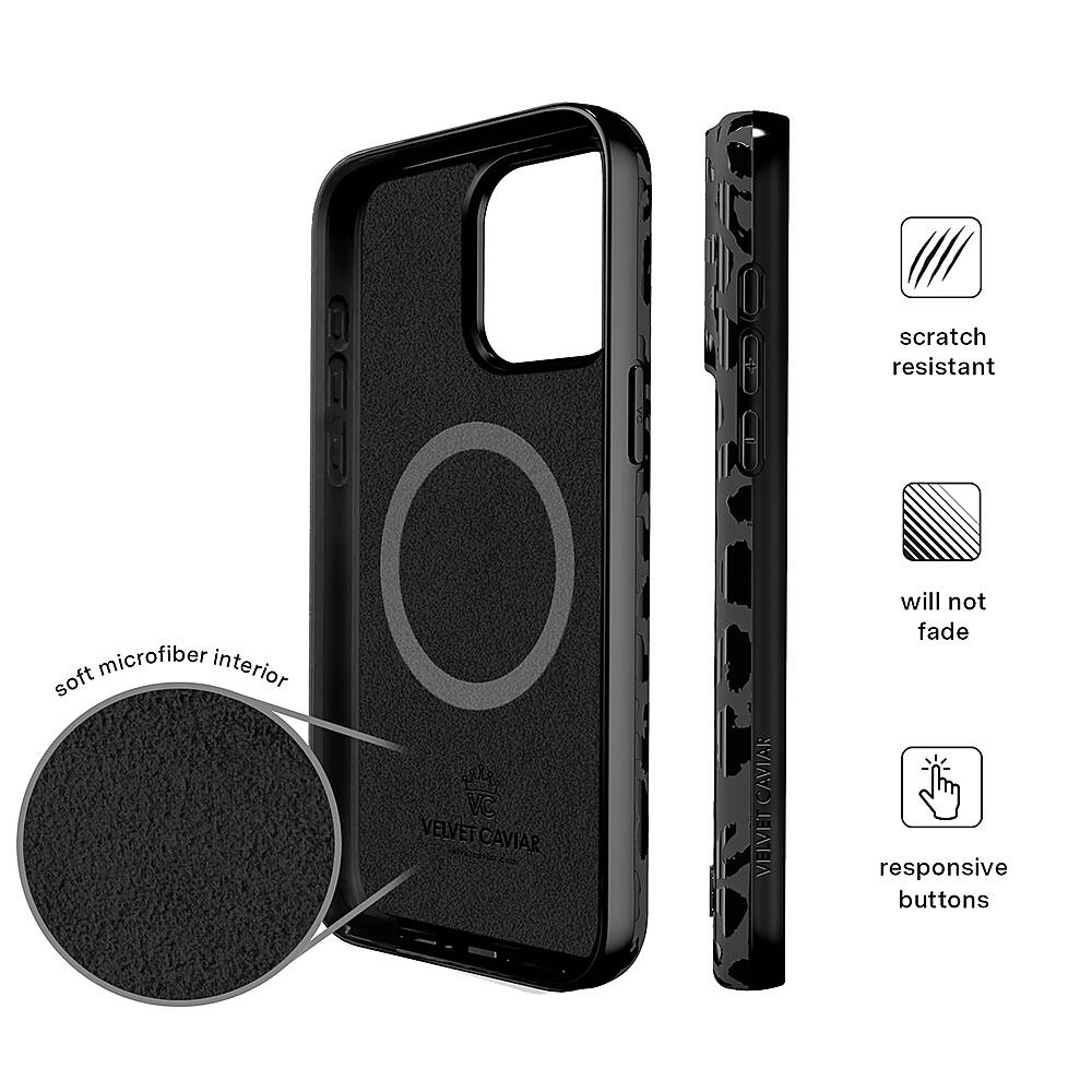Alt View 3. Velvet Caviar - MagSafe iPhone 15 Pro Max Case - Black Leopard.