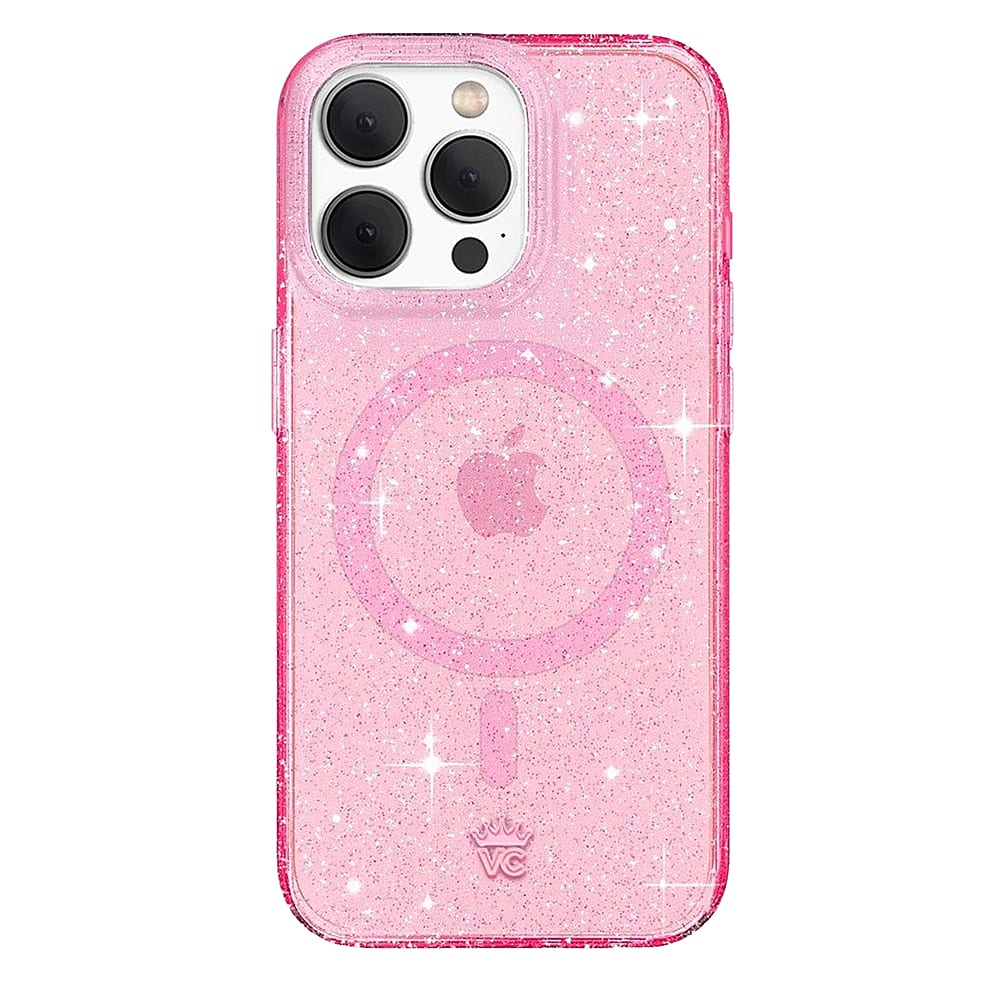 Front. Velvet Caviar - MagSafe iPhone 15 Pro Max Case - Pink Stardust Glitter.