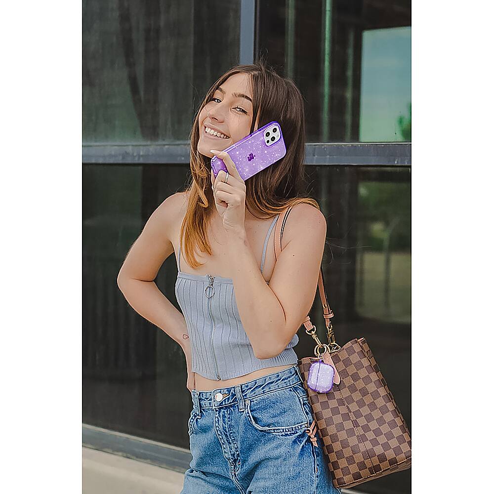 Alt View 14. Velvet Caviar - MagSafe iPhone 15 Pro Max Case - Lilac Stardust Glitter.