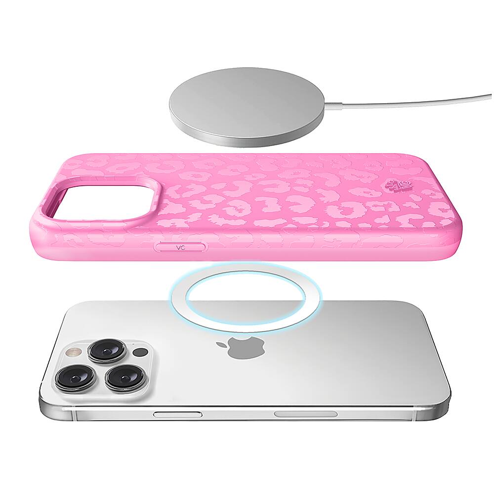 Alt View 11. Velvet Caviar - MagSafe iPhone 15 Pro Case - Hot Pink Leopard.