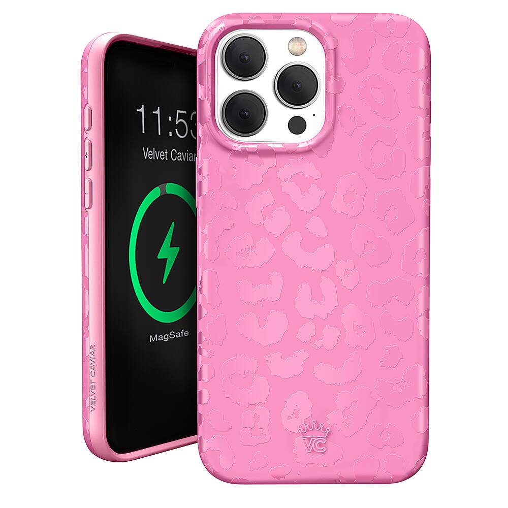 Alt View 12. Velvet Caviar - MagSafe iPhone 15 Pro Case - Hot Pink Leopard.