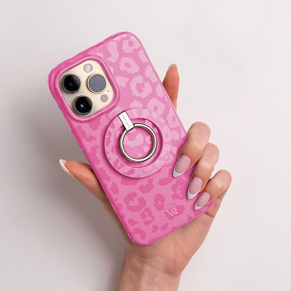 Alt View 15. Velvet Caviar - MagSafe iPhone 15 Pro Case - Hot Pink Leopard.