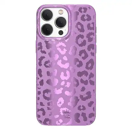 Front. Velvet Caviar - MagSafe iPhone 15 Pro Case - Amethyst Leopard.