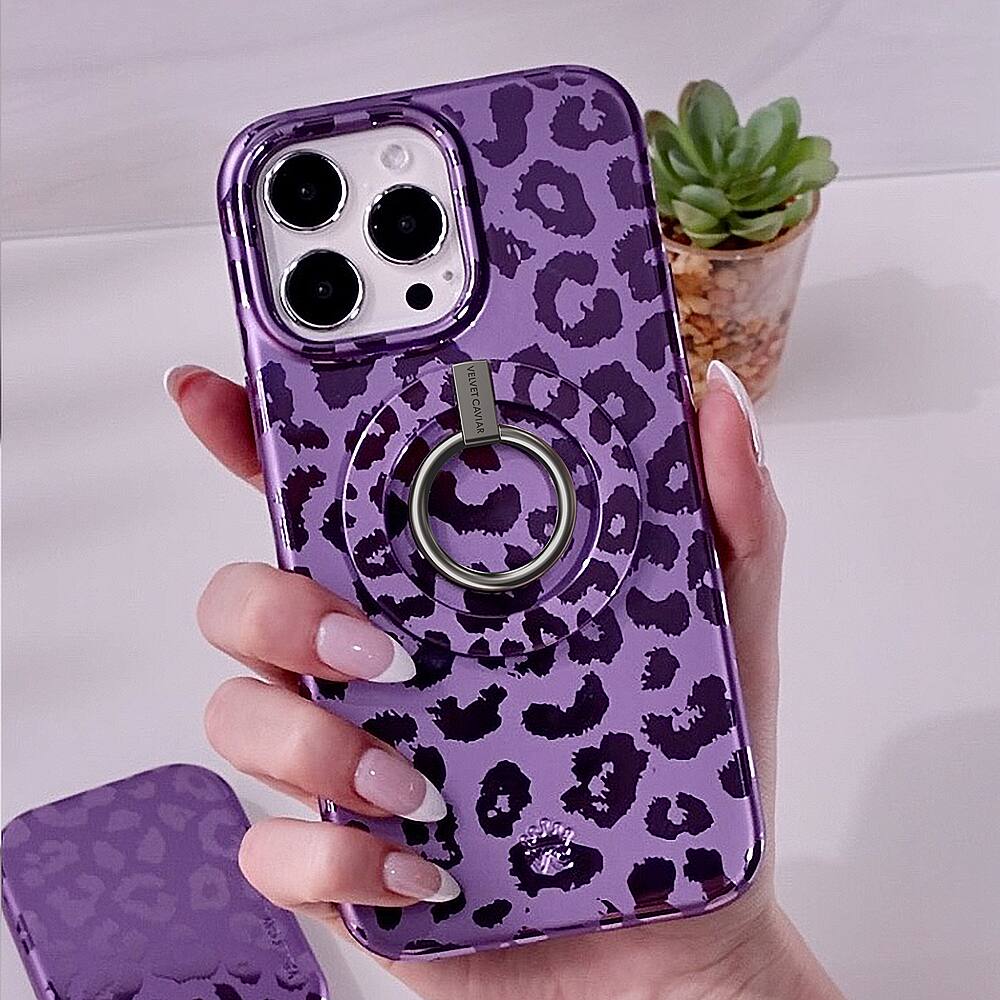 Alt View 13. Velvet Caviar - MagSafe iPhone 15 Pro Case - Amethyst Leopard.