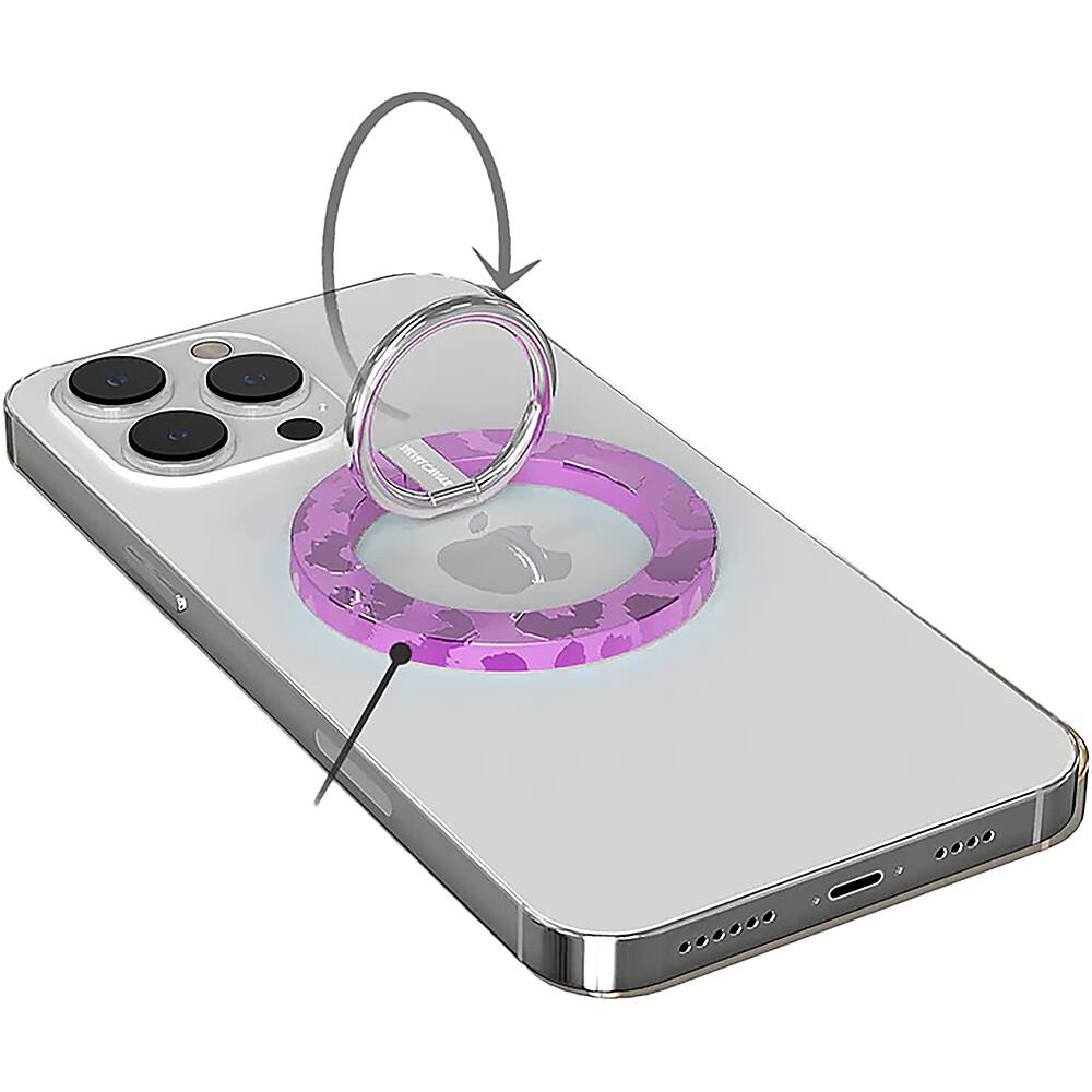 Alt View 11. Velvet Caviar - MagSafe Grip Ring for Most Cell Phones - Amethyst Leopard.