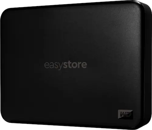 Front. WD - Easystore 6TB External USB 3.2 Gen 1 Portable Hard Drive - Black.