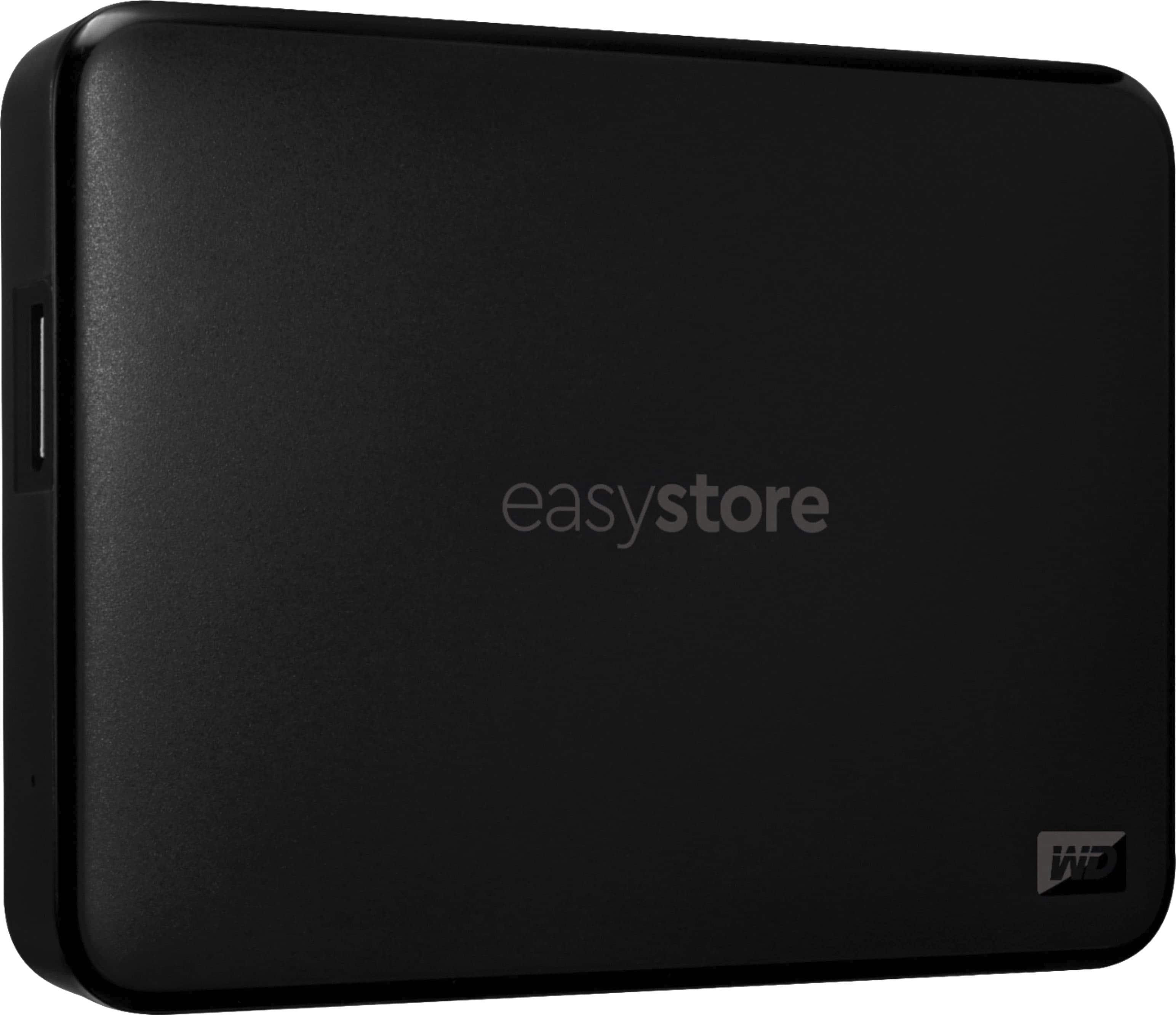 Left. WD - Easystore 6TB External USB 3.2 Gen 1 Portable Hard Drive - Black.