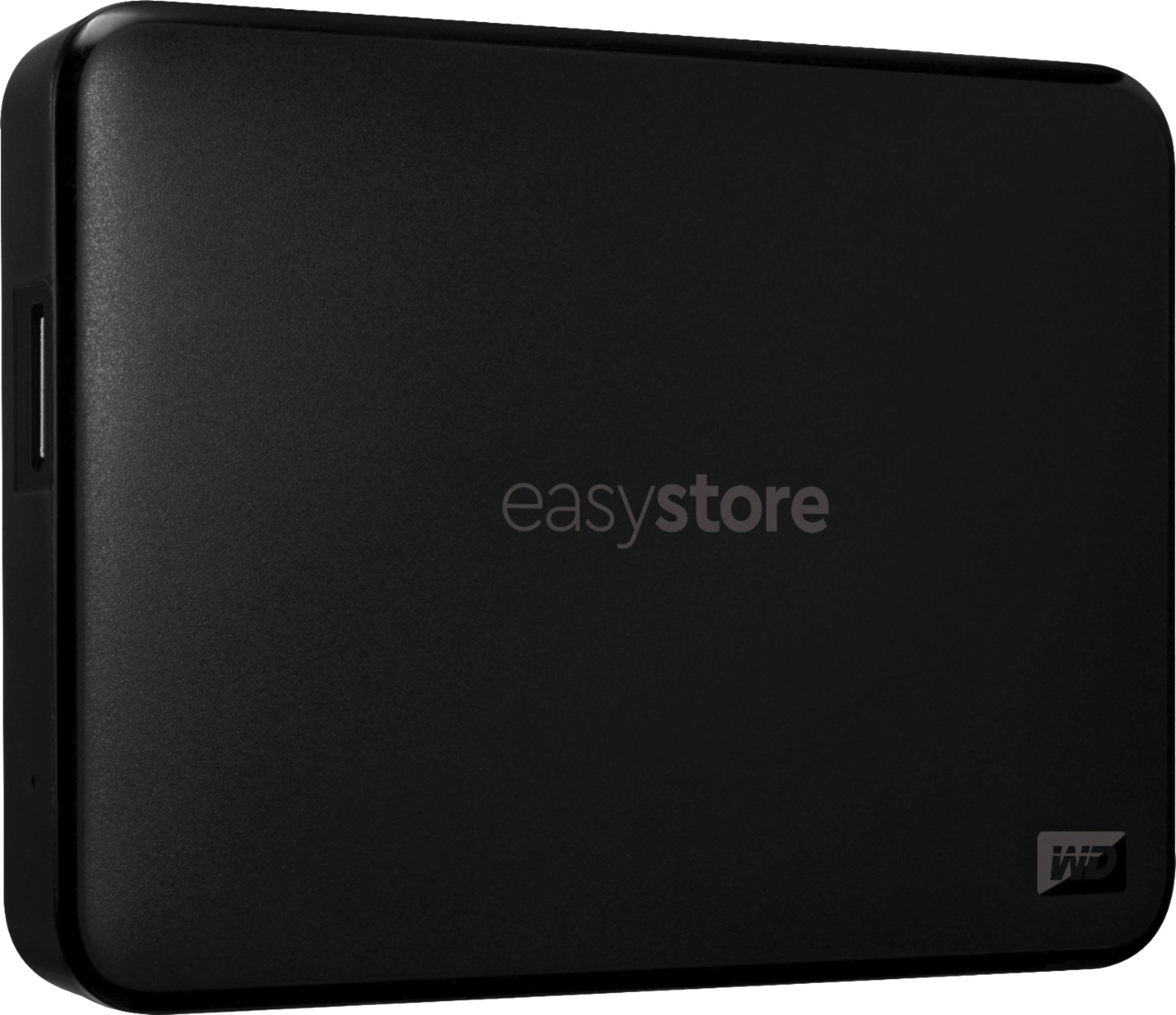 Left. WD - Easystore 6TB External USB 3.2 Gen 1 Portable Hard Drive - Black.