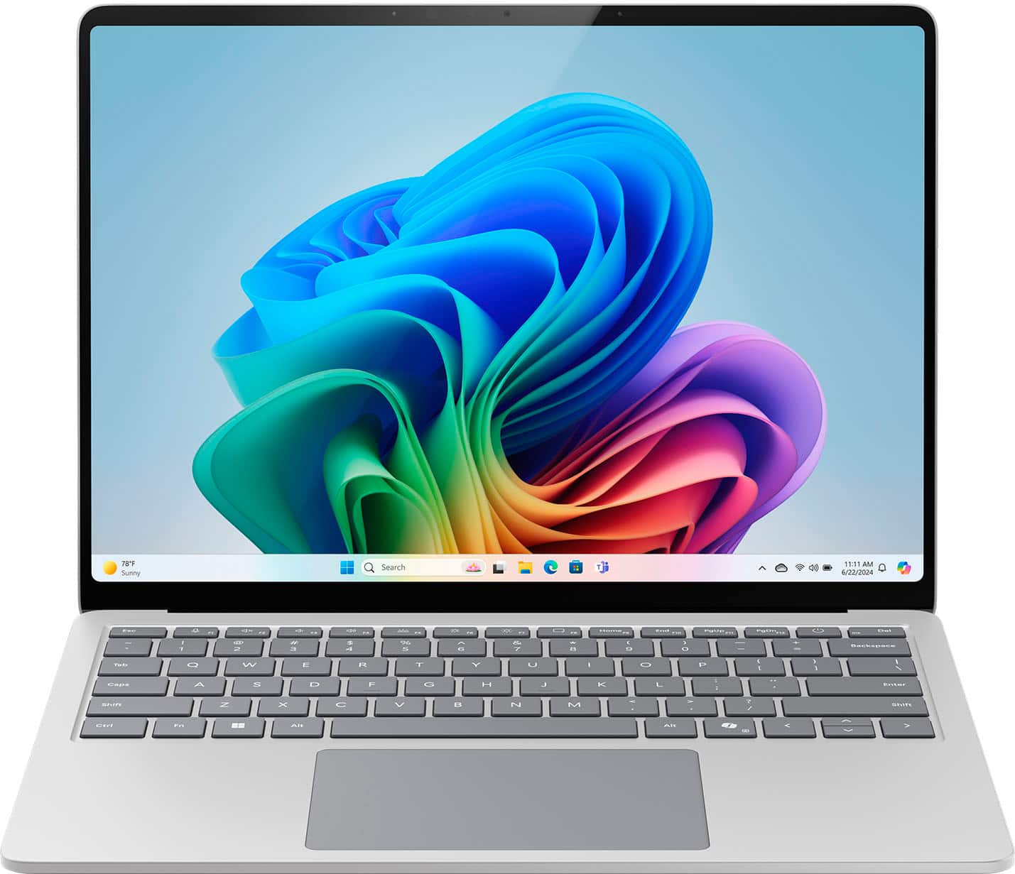 Microsoft - Surface Laptop - Copilot+ PC - 13.8" Touchscreen - Snapdragon X Plus 2024 - 16GB Memory - 256GB Storage (7th Ed) - Platinum - Front_Zoom