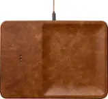 Front. Courant - Courant CATCH:3 Leather Single-Device Charging Tray - Saddle.