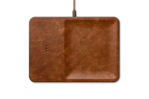Courant CATCH:3 Leather Single-Device Charging Tray - Saddle - Front_Zoom