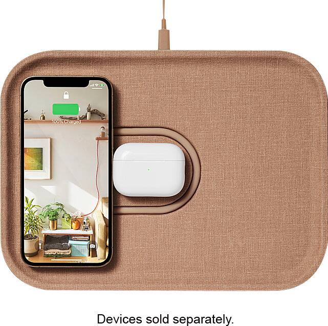 Courant - MAG:3 Linen 2-in-1 Magnetic Charging Tray - Camel