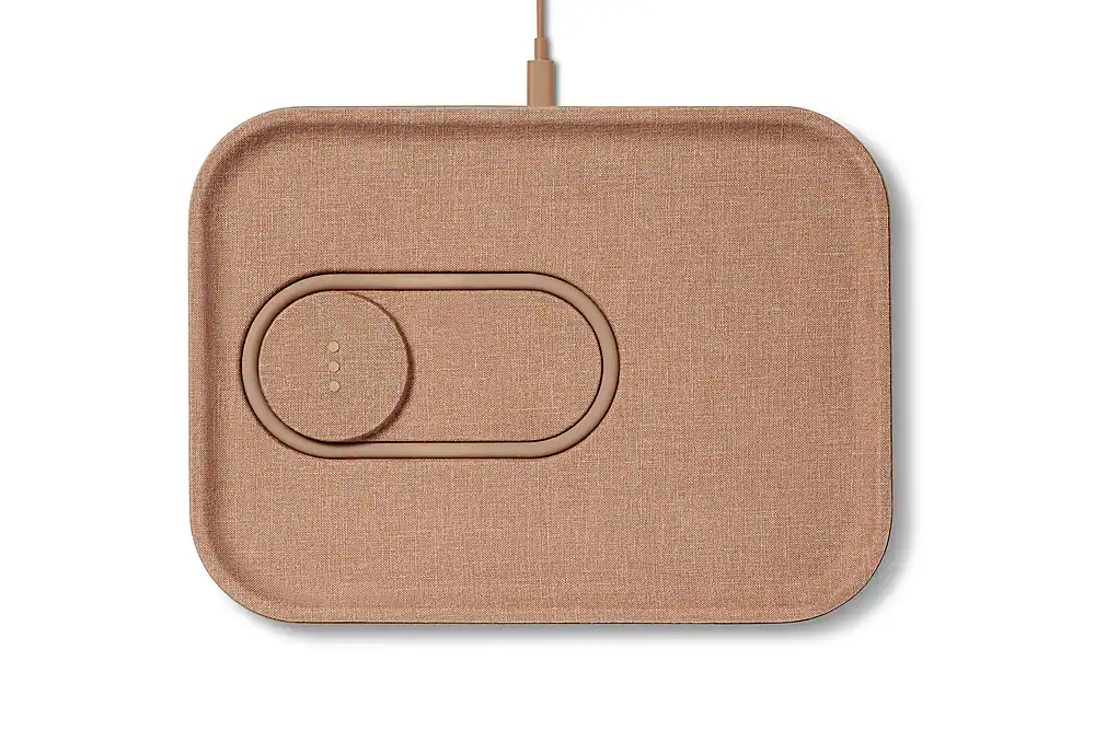 Alt View 11. Courant - Courant MAG:3 Linen 2-in-1 Magnetic Charging Tray - Camel.