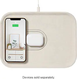 Courant - MAG:3 Linen 2-in-1 Magnetic Charging Tray - Natural