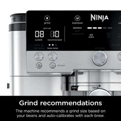 Ninja - Luxe Café Premier Series 3-in-1 Espresso, Coffee, and Cold Brew Machine with Grinder and Scale, and Hands-Free Frother - Stainless Steel